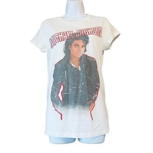 Vintage Michael Jackson Textured Embroidery Detail Graphic Tee